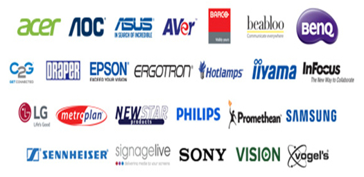 Brands of Audio Visual Equipment installed by Future Proof Technology